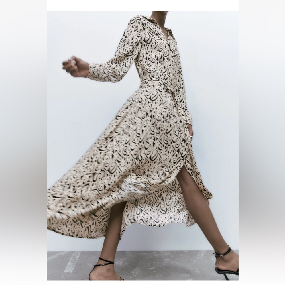 ZARA MIDI MAXI PRINTED SHIRT
DRESS Print l - Picture 1 of 12
